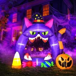 Fun Little Toys 7.3FT Halloween Decorations - Outdoor Inflatable Pumpkin Photo Frame With Candies, Built-in LEDs For Blow Up Decor -Festival Store GUEST 810e3f7e b7a8 423f 9930 2b1430c4581c