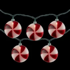 Northlight 10 Count Peppermint Candy Christmas Light Set, 6ft Green Wire -Festival Store GUEST 8461b838 d084 4ae2 8ad7 8509143f9426