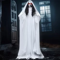 Joyfy 67’’ Halloween Animatronics Standing Bride Ghost Decoration, Life-Size Scary Ghost With Creepy Sound For Yard Lawn Outdoor Indoor Decoration -Festival Store GUEST 85076dd1 1613 4d7e 868f 411bc0a2425b