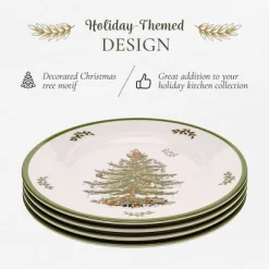 Spode Christmas Tree Melamine Salad Plate (Set Of 4) - 8 Inch Shatterproof Serving Plate - Festive Tableware, Dishwasher Safe Dinnerware -Festival Store GUEST 87077107 a04d 4c0c 952f 536e3063c4d5