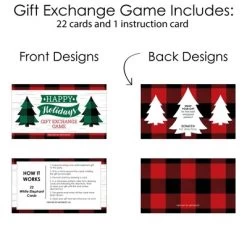 Big Dot Of Happiness Holiday Plaid Trees - Buffalo Plaid Christmas Party Gift Exchange Game Scratch Off Cards - 22 Count -Festival Store GUEST 8733834b f889 4a48 a101 42490f2df201