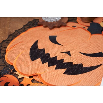 C&F Home Jack O' Lantern Set Of 6 Round Halloween Placemats 17" 2 C&F Home Jack O' Lantern Set Of 6 Round Halloween Placemats 17" - Image 2