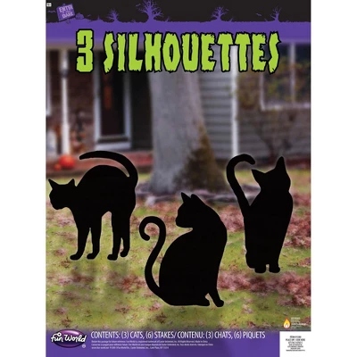 Fun World Funworld Black Cat Silhouettes Halloween Yard Décor | 3-Pack 2 Fun World Funworld Black Cat Silhouettes Halloween Yard Décor | 3-Pack - Image 2