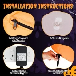 Karl Home 2.8 FT Lighted Halloween Inflatables Animated Pumpkin Ghost Outdoor Decoration -Festival Store GUEST 8ac941d9 3ca2 468a b30a 955f7f959759