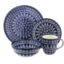 Blue Rose Polish Pottery Zaklady Dinnerware (16 PC) -Festival Store GUEST 8b16addd c495 42c0 b92e 5d2b0f37681a