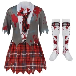 Joyfy Girls' Zombie Halloween Costume, Schoolgirl Costume For Girls – Halloween Outfit, Creepy Kid’s Dress-Up For Parties & Events -Festival Store GUEST 8b5dffb9 c1bc 487a b3f2 80500e0698fd
