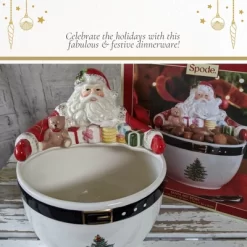 Spode Christmas Tree 7-Inch Santa Nut Bowl - Decorative Serving Bowl For Candies, Nuts, Or Desserts - Christmas Holiday Season, Fine Earthenware -Festival Store GUEST 8c3badf9 6fa8 4b50 864c 0098e24932ba