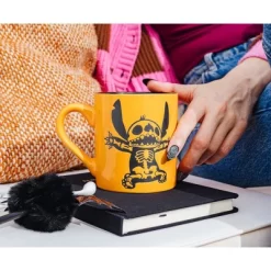 Silver Buffalo Disney Lilo & Stitch Skeleton Wax-Resist Ceramic Pottery Mug | 14 Ounces -Festival Store GUEST 8c82c696 0a0b 4e2e 89be 47dec188a468