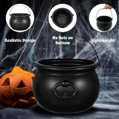 4E's Novelty 7.5" Halloween Plastic Cauldron, Durable Black Cauldron For Party Supplies, Large Halloween Candy Bowl, Perfect Halloween Decor -Festival Store GUEST 8f8f71a2 56e7 4cfd b8be 15d6593f7d4b