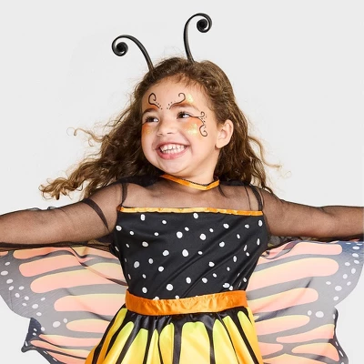 Toddler Glows Under Blacklight Monarch Butterfly Costume Dress - Hyde And EEK! Boutique™ 2 Toddler Glows Under Blacklight Monarch Butterfly Costume Dress - Hyde And EEK! Boutique™ - Image 2
