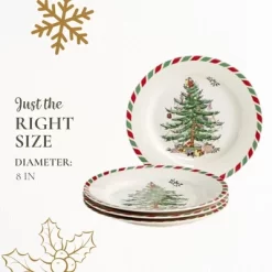 Spode Christmas Tree 8" Candy Cane Appetizer Plates (Set Of 4) - Festive Holiday Tableware, Dishwasher & Microwave Safe 11 Spode Christmas Tree 8" Candy Cane Appetizer Plates (Set Of 4) - Festive Holiday Tableware, Dishwasher & Microwave Safe -Festival Store GUEST 966f87e9 60df 4127 b168 616dd5110ebd