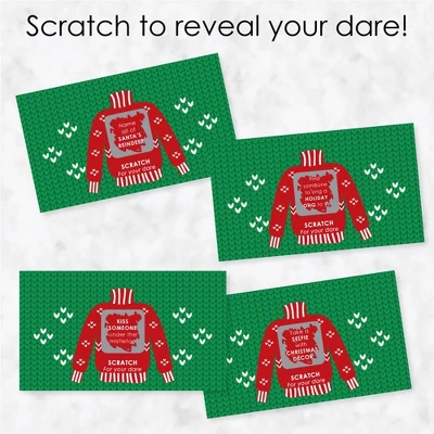 Big Dot Of Happiness Ugly Sweater - Holiday And Christmas Party Game Scratch Off Dare Cards - 22 Count 2 Big Dot Of Happiness Ugly Sweater - Holiday And Christmas Party Game Scratch Off Dare Cards - 22 Count - Image 2