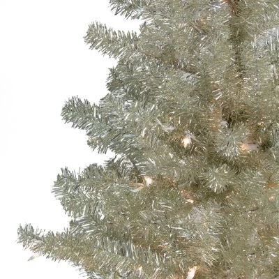 Northlight 9' Pre-Lit Artificial Christmas Tree Metallic Sheer Champagne Tinsel - Clear Lights 2 Northlight 9' Pre-Lit Artificial Christmas Tree Metallic Sheer Champagne Tinsel - Clear Lights - Image 2