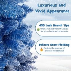 Costway 6/7 FT Blue Gradient Snow Flocked Artificial Christmas Tree With 435/725 Lush Branch Tips -Festival Store GUEST 99a72447 e1e7 42bd ac9f fa2e266b131d