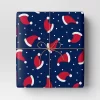 30" 50 Sq Ft Christmas Roll Wrap Santa Hats On Navy - Wondershop™