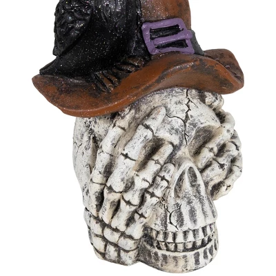 Northlight Skull In Witches Hat With Crow Halloween Decoration - 22.75" 7 Northlight Skull In Witches Hat With Crow Halloween Decoration - 22.75" - Image 7