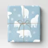 30” 25 Sq Ft Christmas Roll Wrap White Polar Bears On Blue - Wondershop™
