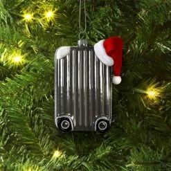 Glass Suitcase Christmas Tree Ornament Silver - Wondershopâ˘