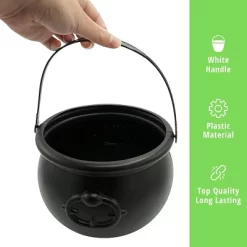 4E's Novelty 7.5" Halloween Plastic Cauldron, Durable Black Cauldron For Party Supplies, Large Halloween Candy Bowl, Perfect Halloween Decor -Festival Store GUEST 9df85c24 a50d 4887 a5fb 1a6450c9ef07