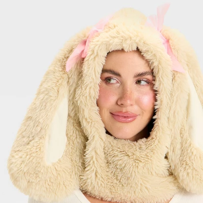 Adult Snood Bunny Halloween Costume Headwear - Hyde And EEK! Boutique™ Light Brown 2 Adult Snood Bunny Halloween Costume Headwear - Hyde And EEK! Boutique™ Light Brown - Image 2