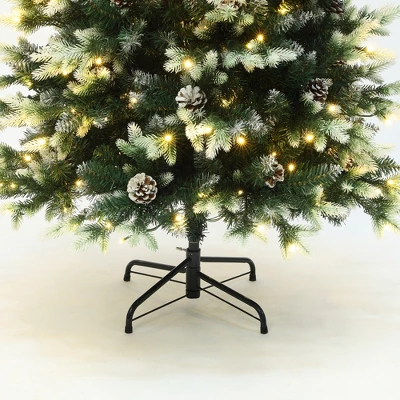 LuxenHome 6Ft Pre-Lit Green Branches With Green And White Tips Artificial Christmas Tree With Stand 8 LuxenHome 6Ft Pre-Lit Green Branches With Green And White Tips Artificial Christmas Tree With Stand - Image 8