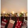 BIRDROCK HOME Christmas Stocking Holders For Mantel Set Of 4 - Reindeer, Snowman, Snowflake, Tree