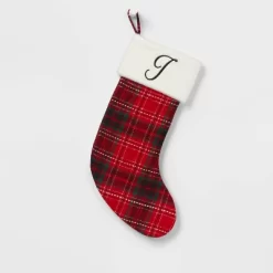 20" Plaid Monogram Christmas Holiday Stocking With Faux Fur Cuff Red/Green/White - Wondershop™ 31 20" Plaid Monogram Christmas Holiday Stocking With Faux Fur Cuff Red/Green/White - Wondershop™ -Festival Store GUEST a05adb30 d94d 4b1a b429 d3998a98ca8f