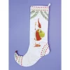 Patience Brewster 29" White And Red Santa Claus Holding A Candlestick Christmas Stocking