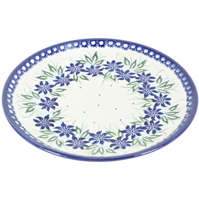 Blue Rose Polish Pottery Vena Dessert Plate 15 Blue Rose Polish Pottery Vena Dessert Plate - Image 15