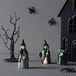 3pc Witch Mini Mantle Ceramic Decorative Accent Set - Hyde And EEK! Boutique™