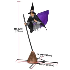 Yescom 9Ft Animatronics Flying Witch Hovering Broom Animated Halloween Outdoor Decoration Motion Activated AC 110-240V 2025 Party Outdoor Decor -Festival Store GUEST a85bb9c0 9b97 43ef a902 f31568c5996c