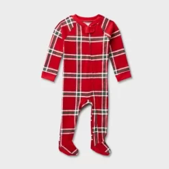 Baby Plaid Ribbed Holiday Matching Family Footed Pajamas - Wondershop™ Red -Festival Store GUEST aa05057a c294 41ee b57d 3e76e744d570