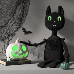 Hanging Knit Bat Character Decorative Sculpture - Hyde And EEK! Boutique™ Black