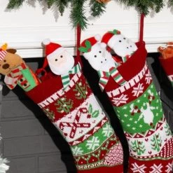 Joyfy 3 Pack Knit Christmas Stockings, Red & Green Large Rustic Cable Knit Xmas Stocking For Christmas Holiday Decoration 14 Joyfy 3 Pack Knit Christmas Stockings, Red & Green Large Rustic Cable Knit Xmas Stocking For Christmas Holiday Decoration -Festival Store GUEST ab6837d1 e4c7 490d a84f a3701a07751b
