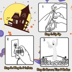 Costway 5FT Or 6FT Or 12FT Halloween Decoration With LED Lights Yard Decoration -Festival Store GUEST ab88eef3 34ba 4e6b aaa8 85384991d393