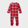 Baby Plaid Ribbed Holiday Matching Family Footed Pajamas - Wondershop™ Red