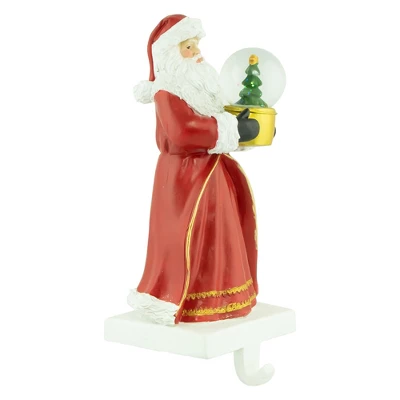 Northlight 9" Old-World Santa With Snow Globe Christmas Stocking Holder 1 Northlight 9" Old-World Santa With Snow Globe Christmas Stocking Holder