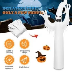 Tangkula 12 FT Halloween Inflatable White Ghost With Rotatable Flame LED Lights&Air Blower Blow Up Halloween Decoration 9 Tangkula 12 FT Halloween Inflatable White Ghost With Rotatable Flame LED Lights&Air Blower Blow Up Halloween Decoration -Festival Store GUEST b03bc106 4f0a 4aa5 937f 896c0954940c