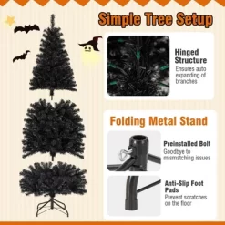 Costway 6 FT Artificial Halloween Tree With 618 Branch Tips 280 Warm White LED Lights -Festival Store GUEST b051a337 ff3e 4153 83b2 390cfd3c6c36