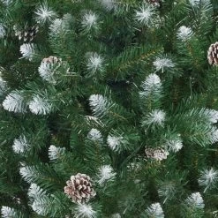 Pre-Lit Slim Christmas Tree With Warm White Lights, Pine Cones & Metal Stand — Weather-Resistant PVC Tips, 6/7.5/9/12 Ft -Festival Store GUEST b0ac5dc1 460e 49ce bc10 7ec91adc4dbc