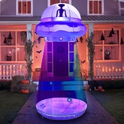 Joyfy 9 FT Halloween Inflatable Outdoor Decoration, Inflatable Purple UFO With Built-in LEDs For Halloween Party Yard Garden Lawn Outside Decoration -Festival Store GUEST b0e15941 4ad5 41ca 9cd1 665212c3991c