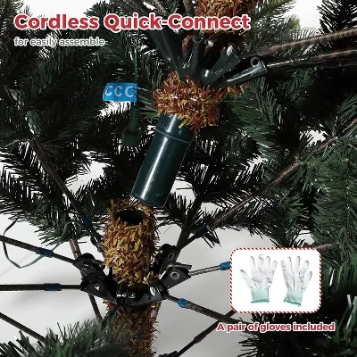 Pre-Lit Artificial Christmas Tree, Spruce Xmas Tree With Thick PE & PVC Branches, UL Listed Warm White Lights, Fire-Resistant, Home, Office 7 Pre-Lit Artificial Christmas Tree, Spruce Xmas Tree With Thick PE & PVC Branches, UL Listed Warm White Lights, Fire-Resistant, Home, Office - Image 7