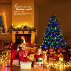 Costway 4/5/6/7/8/9 Ft Pre-Lit Artificial Christmas Tree Hinged 100/150/350/500/750/1000 LED Lights -Festival Store GUEST b2ad6b87 ae1d 4bb5 a76b b5e2eda5dc5e