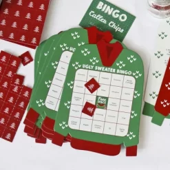 Big Dot Of Happiness Ugly Sweater - Bar Bingo Cards And Markers - Holiday And Christmas Party Shaped Bingo Game - Set Of 18 -Festival Store GUEST b31c871f 43a1 4f3a 881c 92b1f3bd7e9b