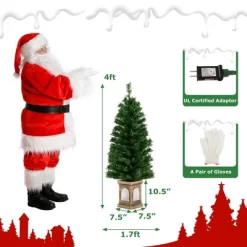 Costway 4 FT Pre-Lit Potted Christmas Tree Artificial Entrance Decor With 3 Lighting Modes -Festival Store GUEST b42fa81f e132 4b0c a9ea 6b7c2da8d995
