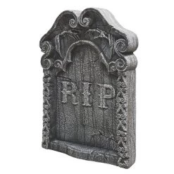 Seasonal Visions Tombstone RIP Halloween Decoration - 30 In X 22 In - Gray