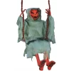 Fun World Pumpkin Man On Swing Prop Halloween Decoration - 36 In - Gray