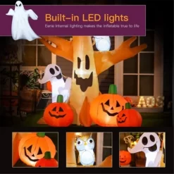 Syemin Decorative Holiday Scene Props Halloween Inflatables Outdoor Decorations Haunted Tree With Owl, Ghost, Pumpkins, Brown, 72"*42"*96" -Festival Store GUEST b537849e e9bf 42b3 b6d5 5e7deea9903d