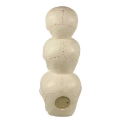 BOO BOX Stacked Skulls With LED Eyes And Sound, 27.5" Scary Skeleton Halloween Decoration For Home, Porch, Or Yard Indoor Outdoor