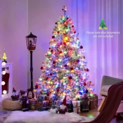 Costway 6/7.5/9 FT Artificial Christmas Tree With 360° Quick Power Connector 598/1086/1714 Pine Needles